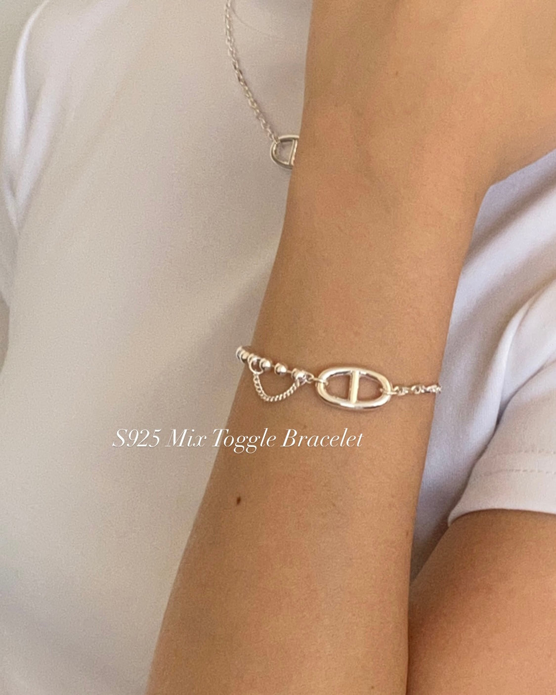 [silver925] Mix Toggle Bracelet