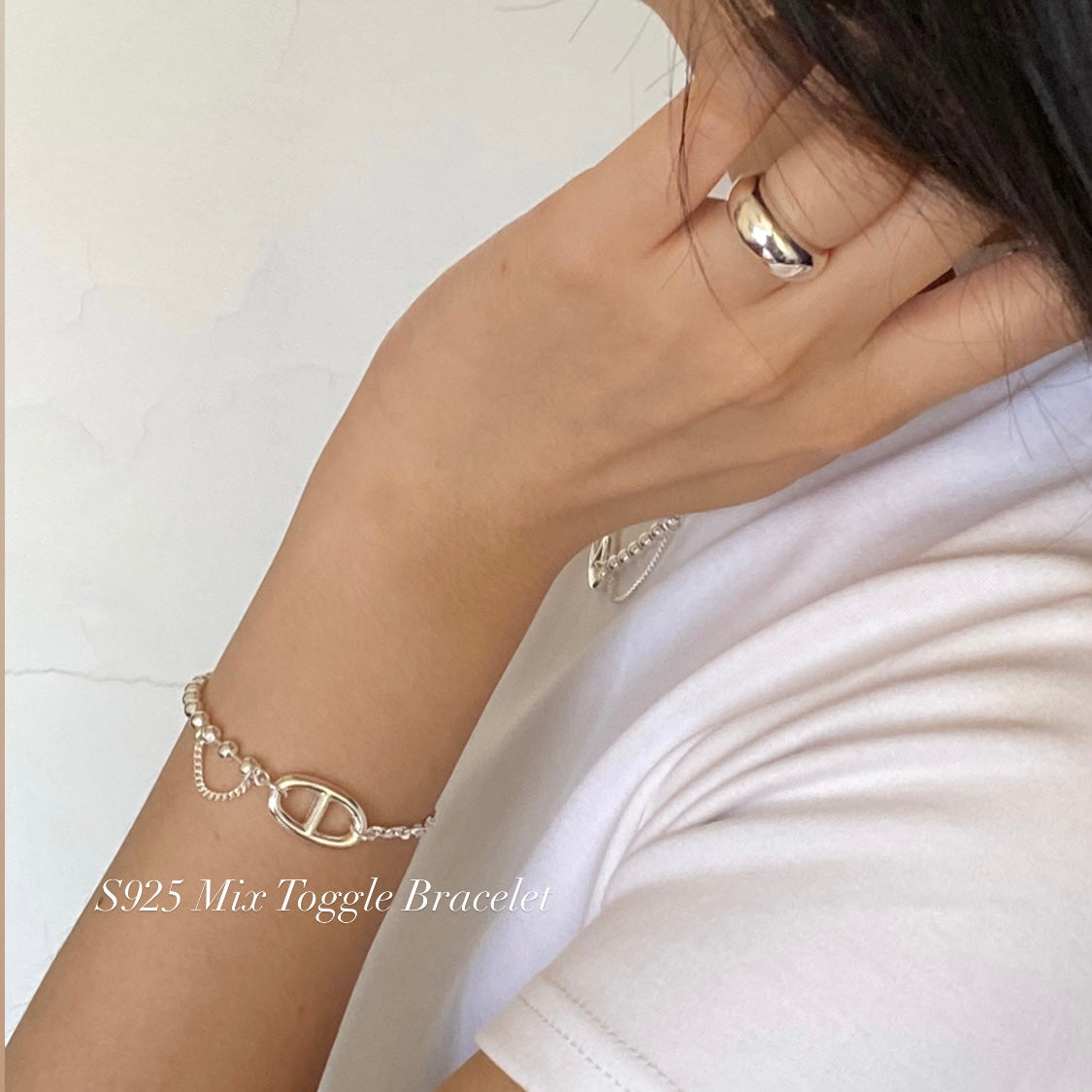 [silver925] Mix Toggle Bracelet