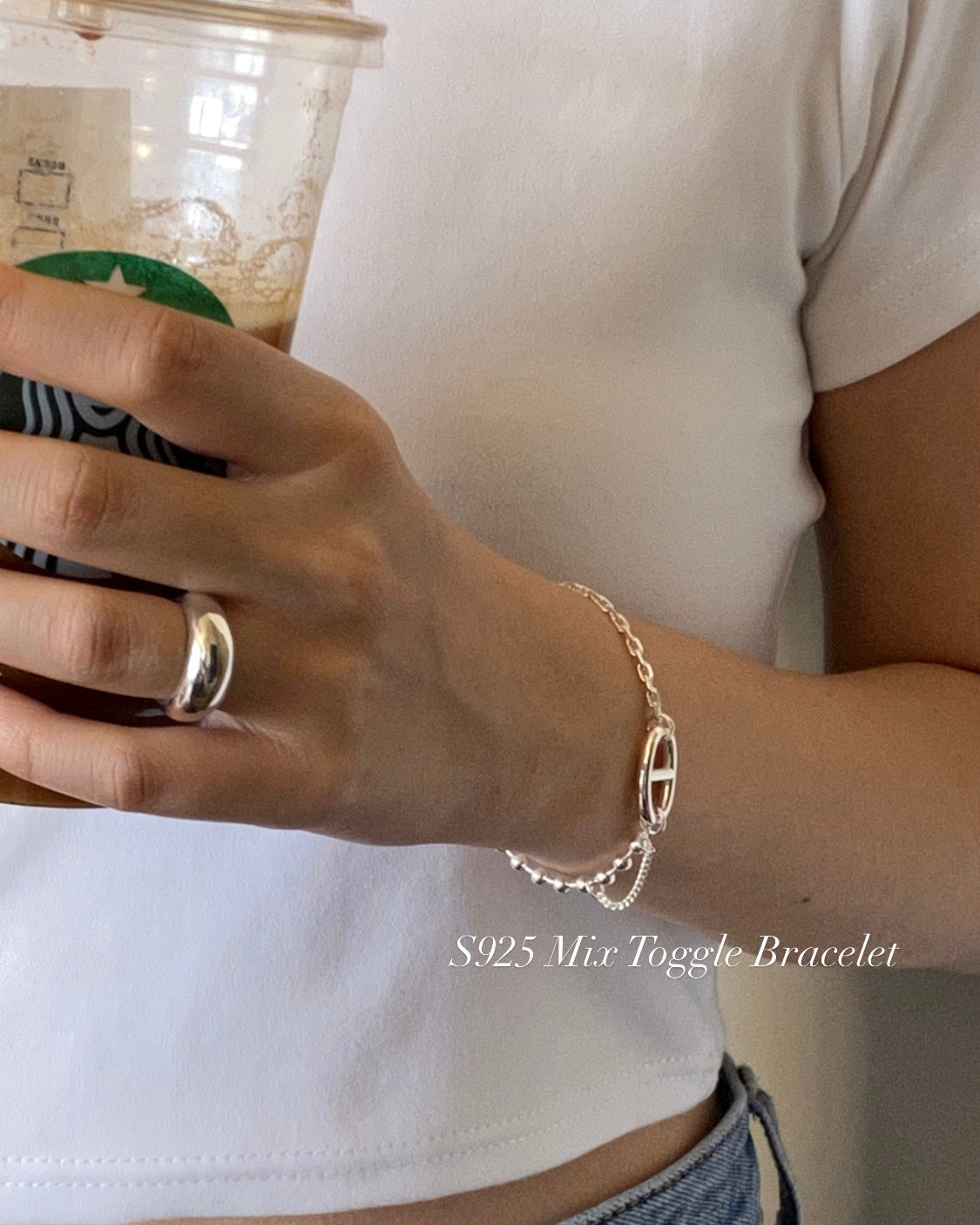 [silver925] Mix Toggle Bracelet